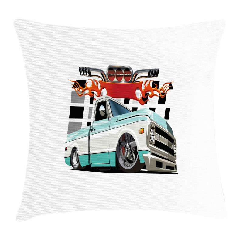 Lowrider Pickup Vehicle Pillow Cover