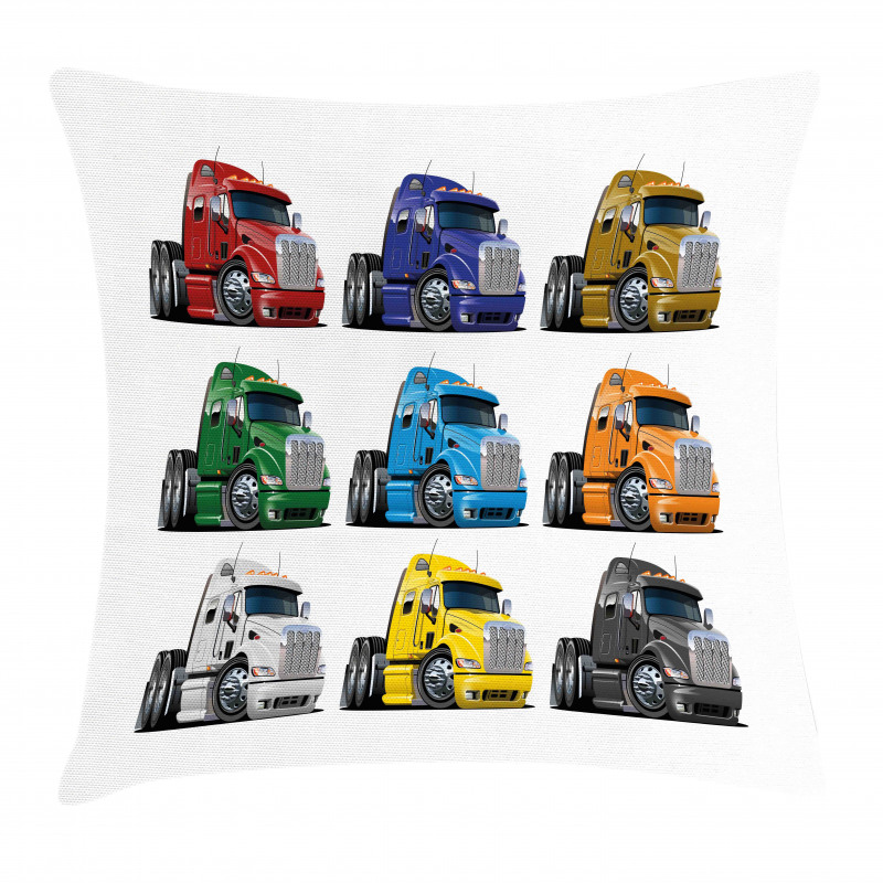 Colorful Transportation Pillow Cover