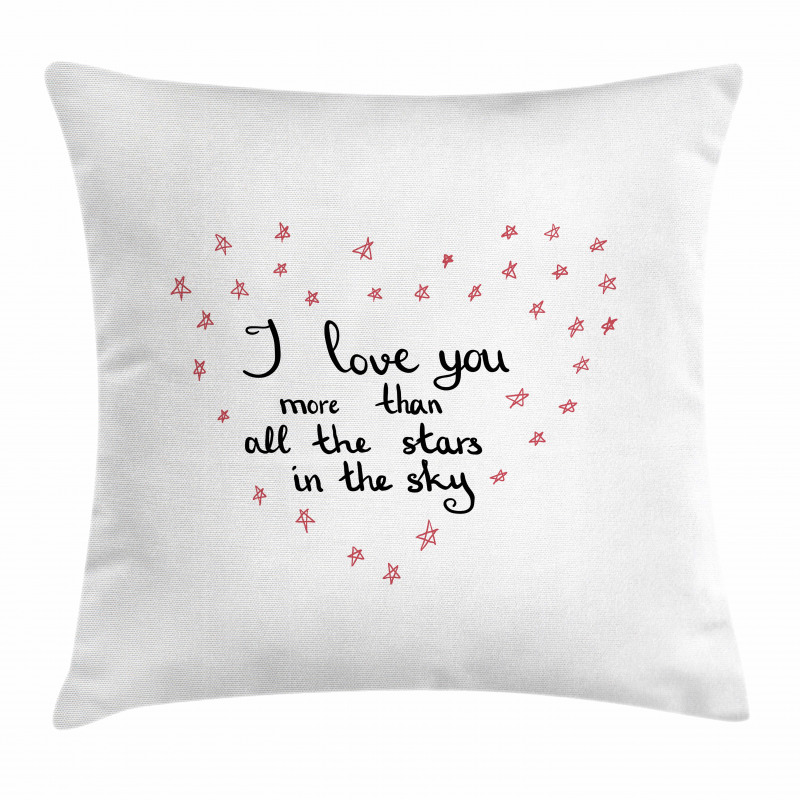 Stars Heart Shape Pillow Cover