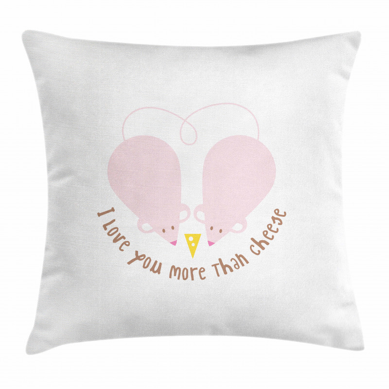 Pink Rats Cheese Pillow Cover