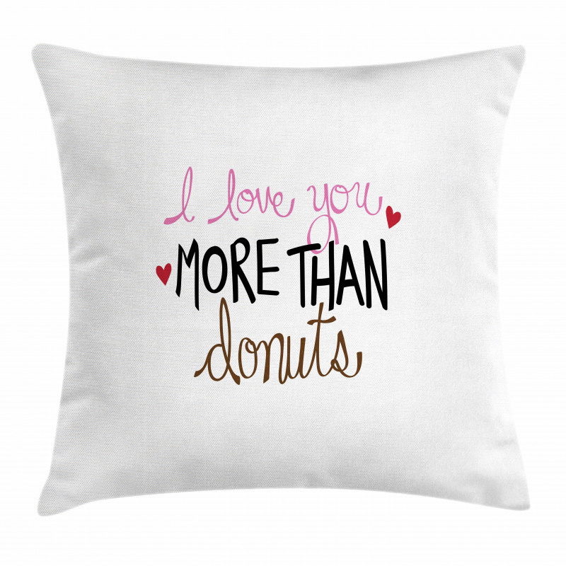 Donut and Hearts Pillow Cover