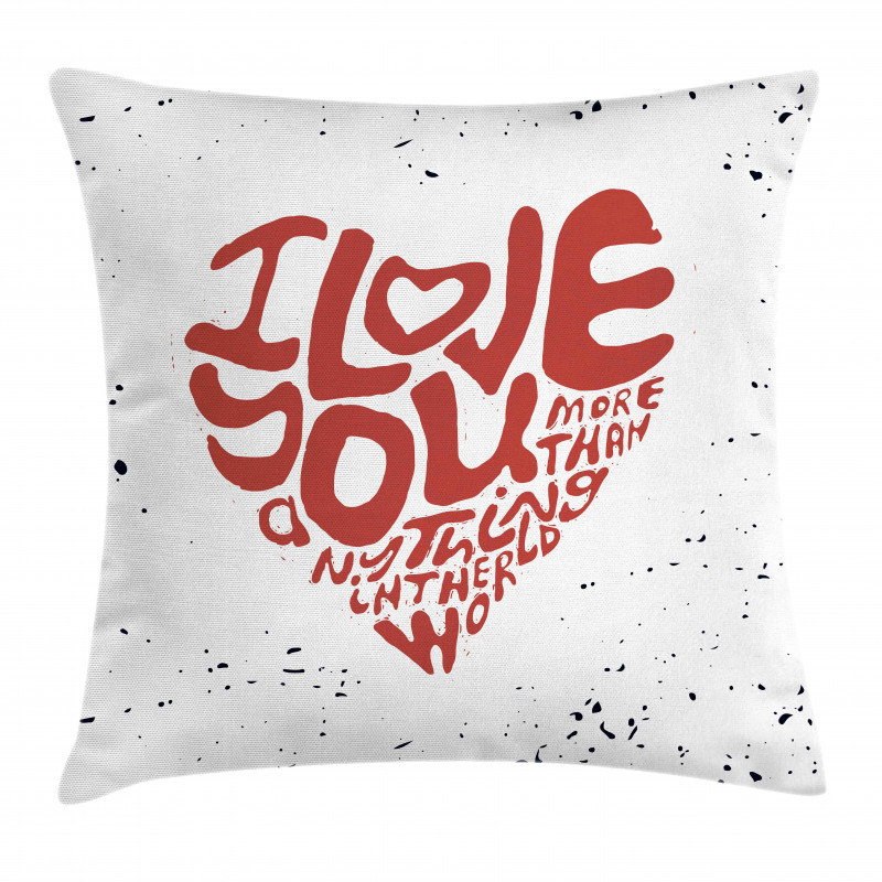 Grungy Heart Form Pillow Cover