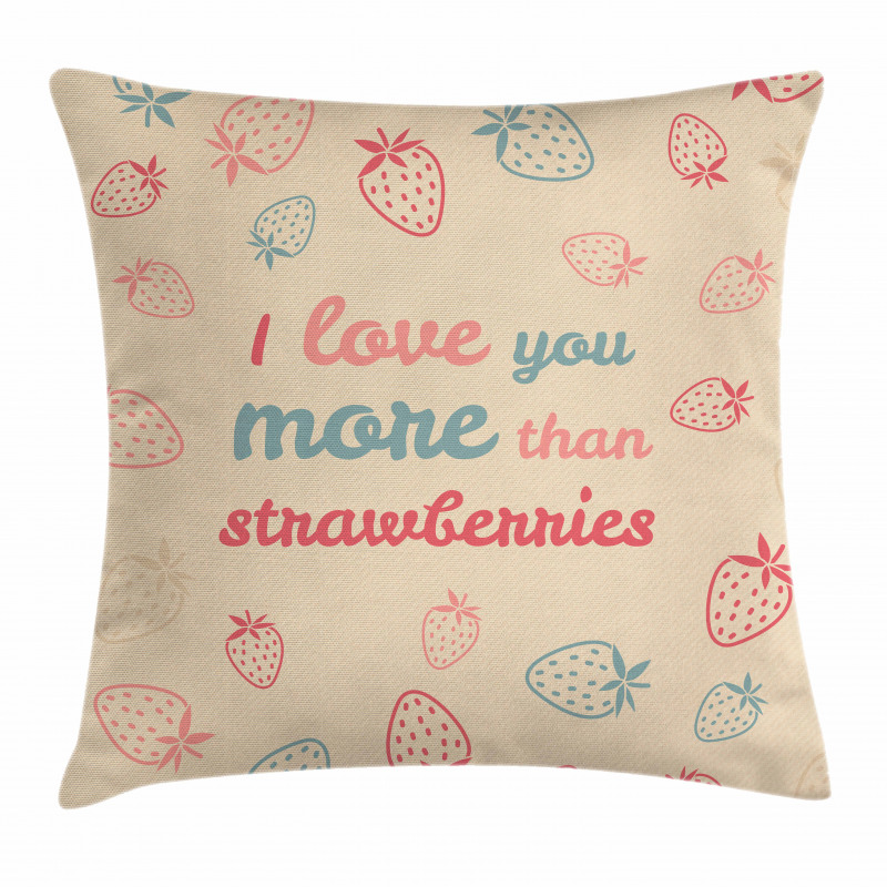 Pastel Strawberry Pillow Cover