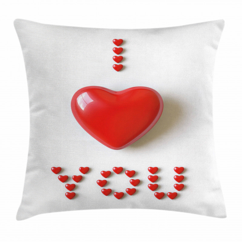 3D Heart Letters Pillow Cover
