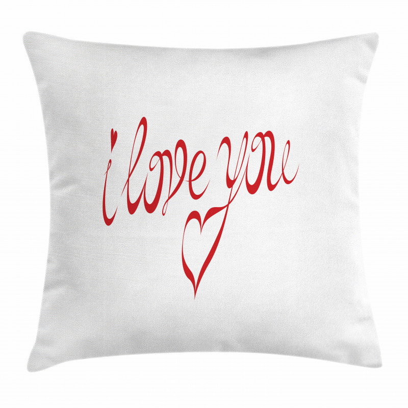 Swirling Font in Red Pillow Cover