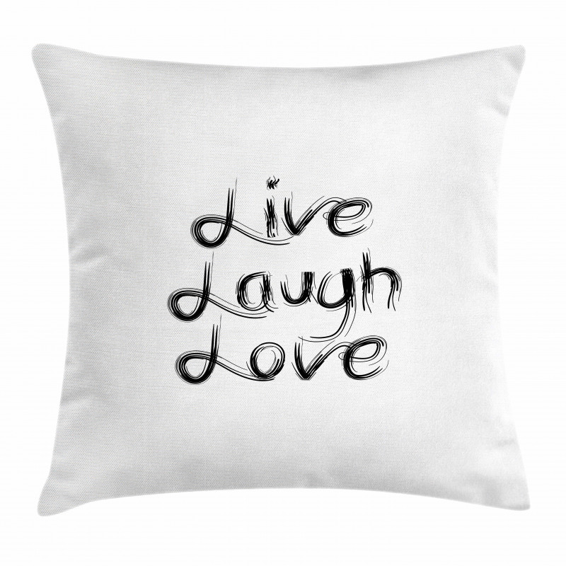 Black Words Pillow Cover