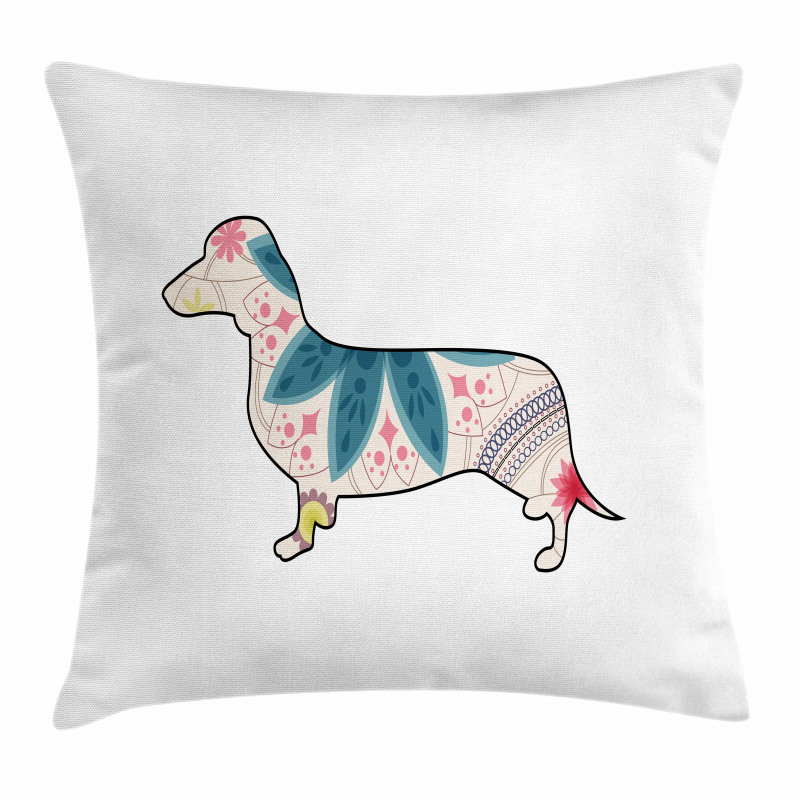 Floral Puppy Pillow Cover