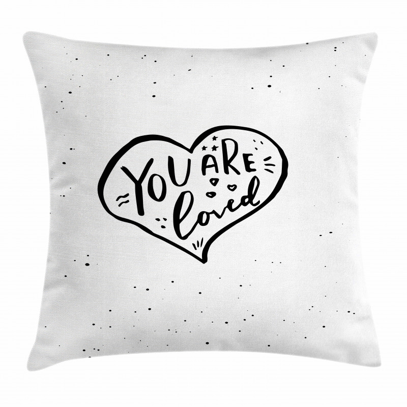 You Are Loved Heart Pillow Cover