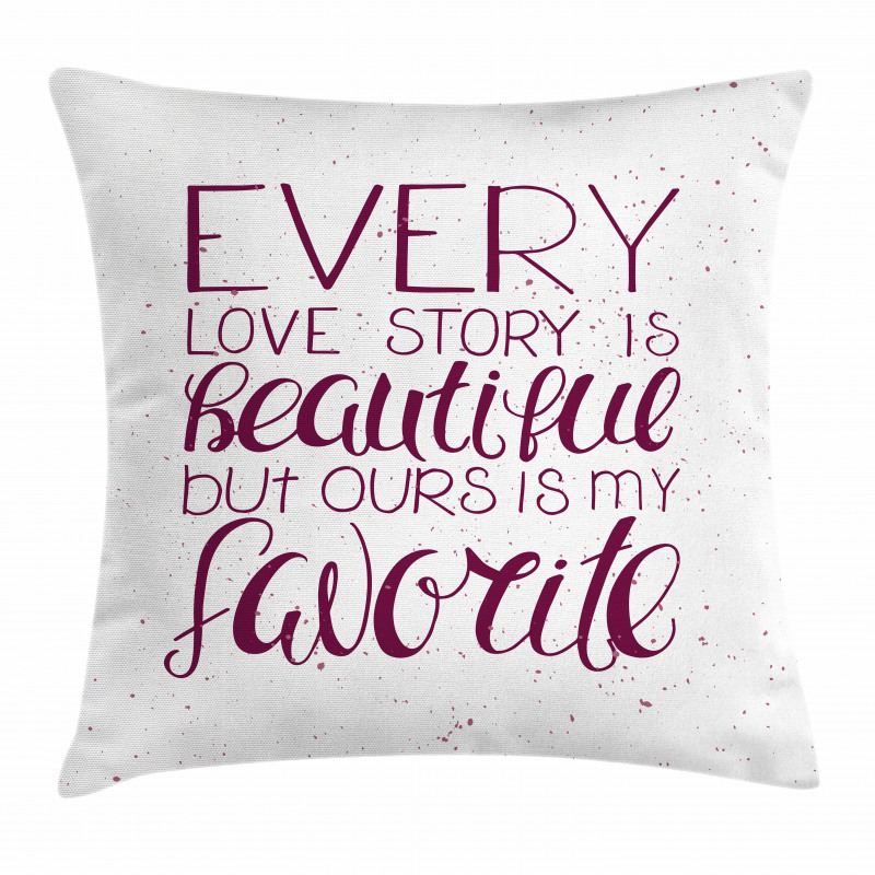 Romance Words Our Story Pillow Cover