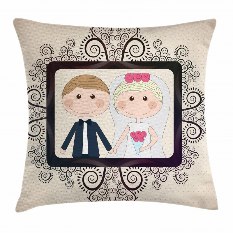 Wedding Bride Groom Pillow Cover