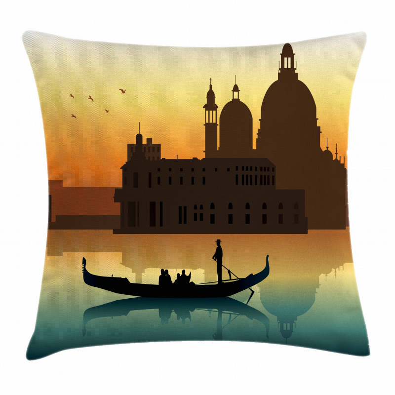 People in Gondolas Pillow Cover