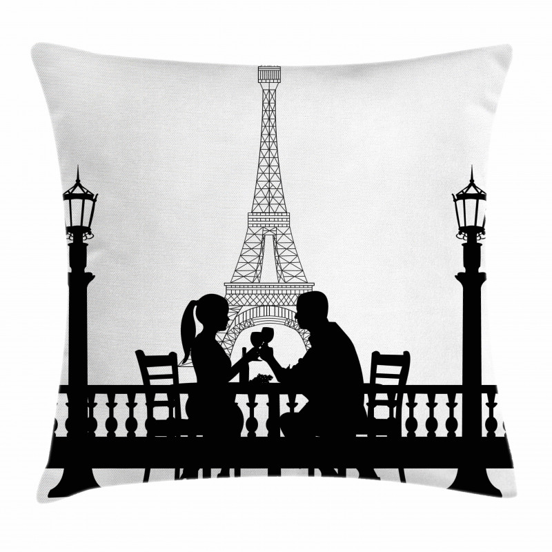 Couple in Dinner Paris Pillow Cover