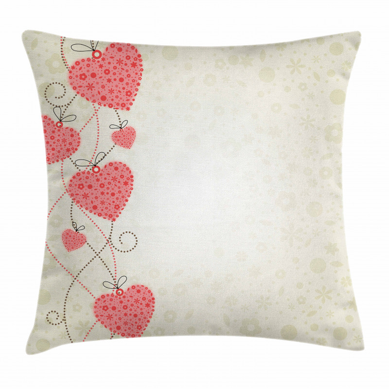 Abstract Motif Hearts Pillow Cover