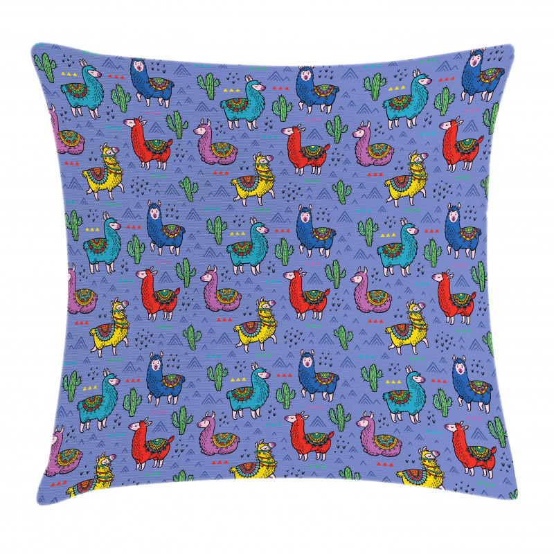 Cartoon Animal Triangles Pillow Cover