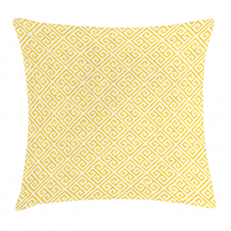 Yellow and White Maze Pillow Cover