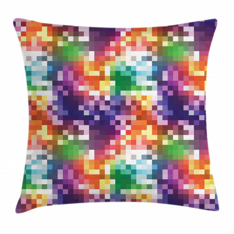 Rainbow Colored Square Pillow Cover