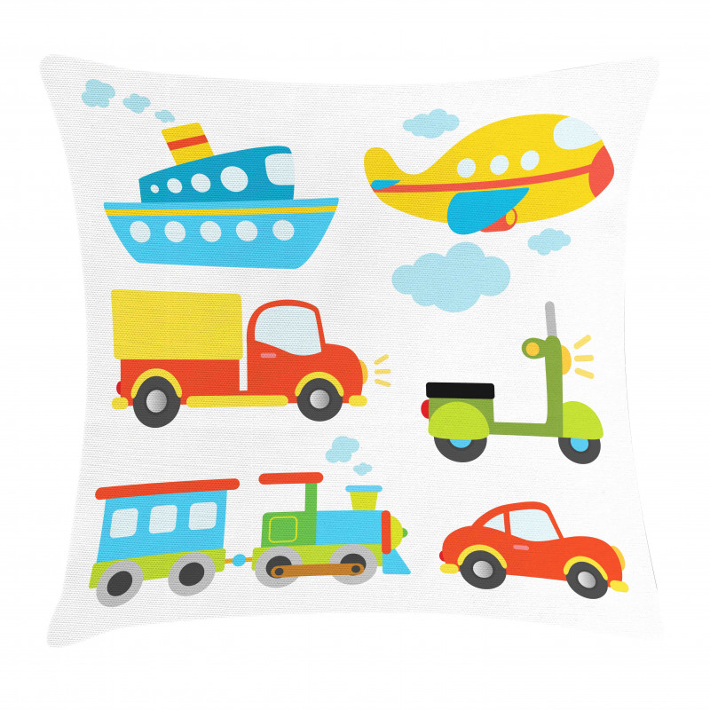 Transportation Kids Theme Pillow Cover