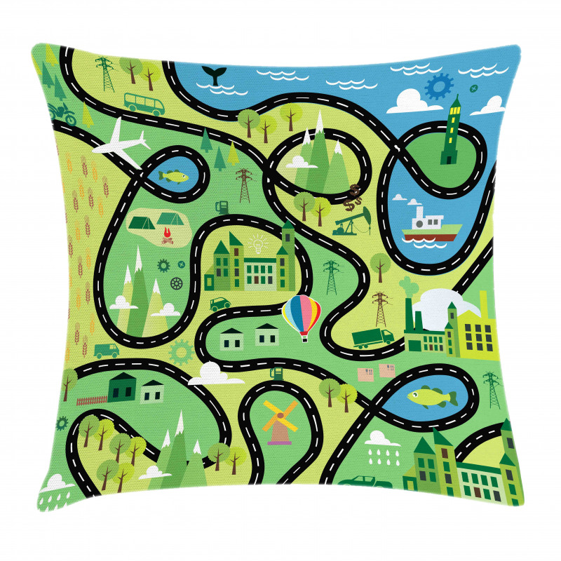 Aerial Coastal Suburbs Pillow Cover