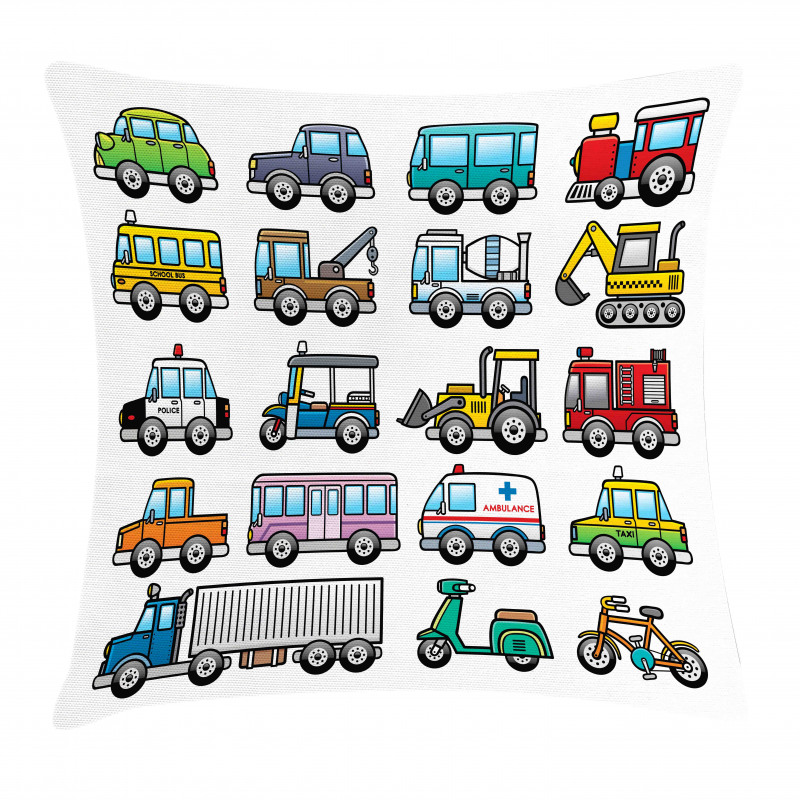 Land Transportation Theme Pillow Cover
