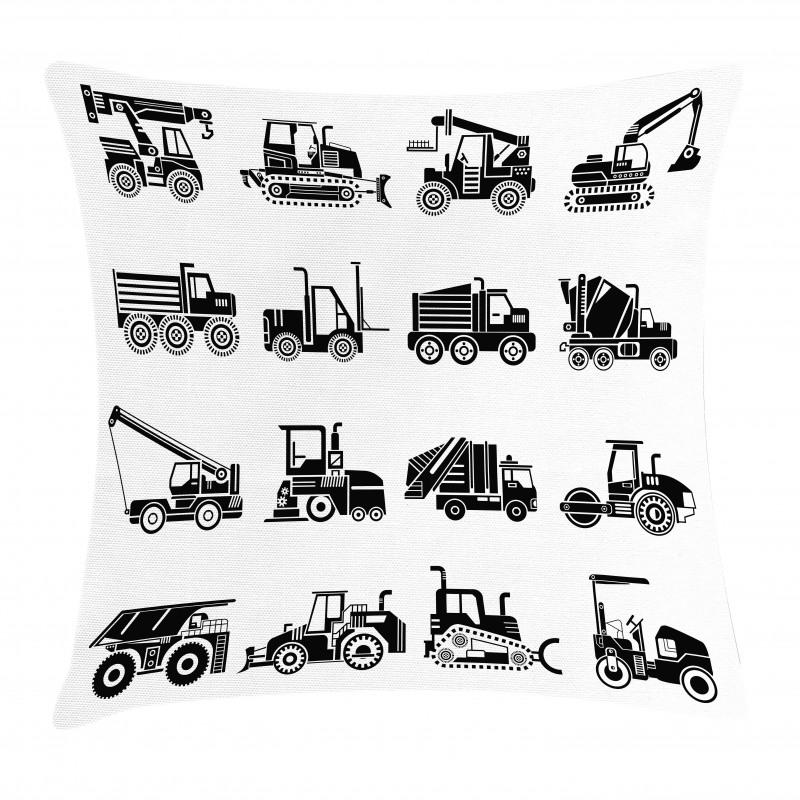 Heavy Machinery Mining Pillow Cover