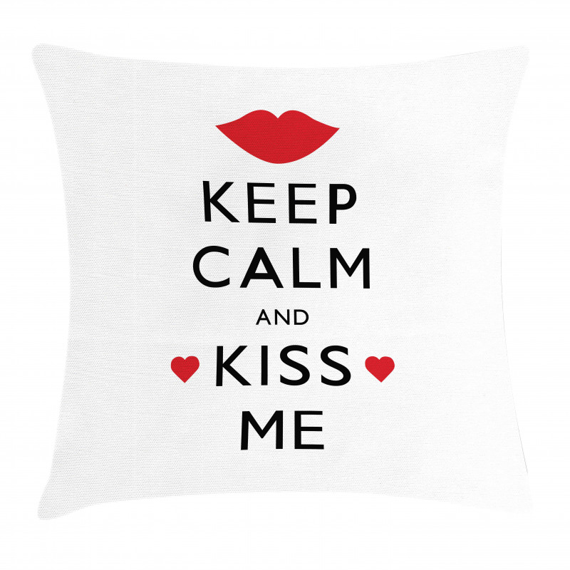 Kiss Me Red Hearts Pillow Cover
