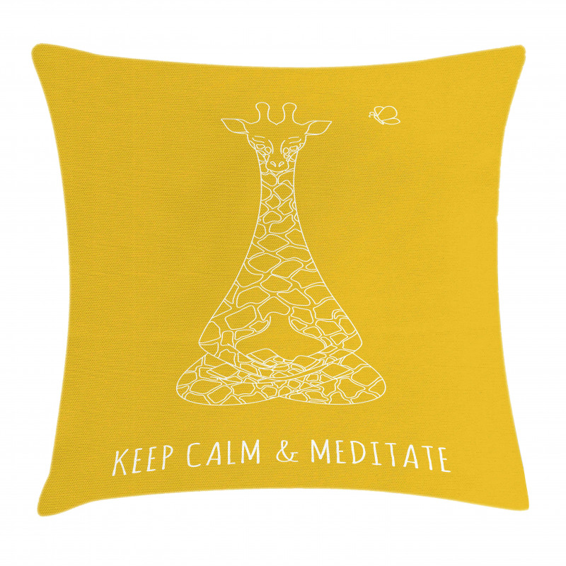 Meditating Giraffe Pillow Cover