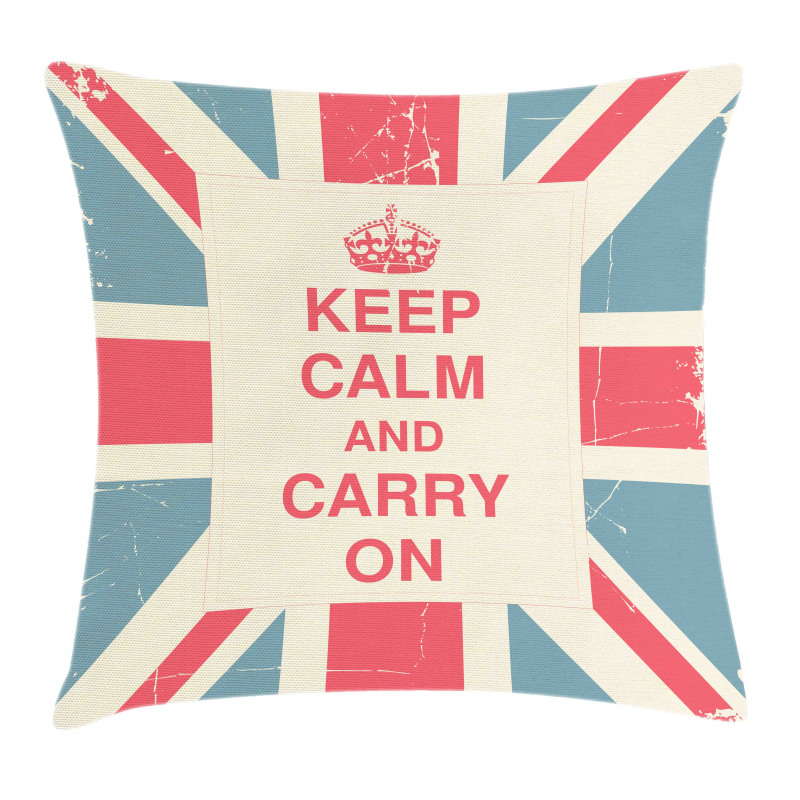 Carry on British Flag Pillow Cover