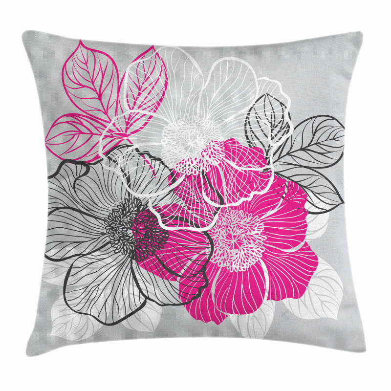 Abstract Bridal Peonies Pillow Cover