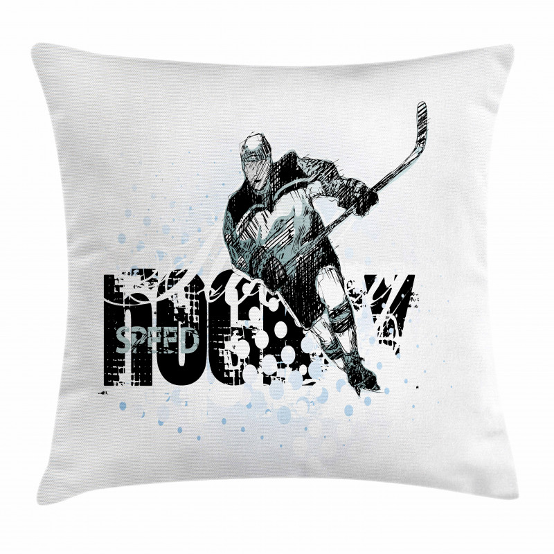 Grunge Player Sketch Pillow Cover