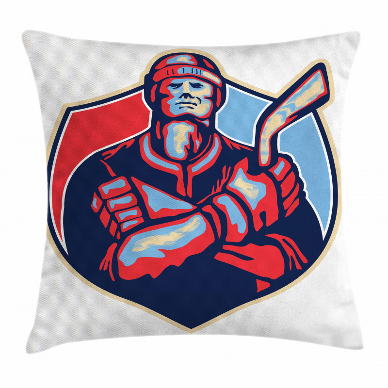 Player Holding Stick Pillow Cover
