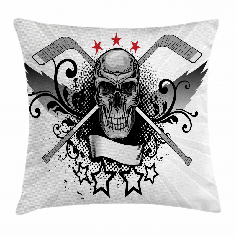 Skull with Sticks Stars Pillow Cover
