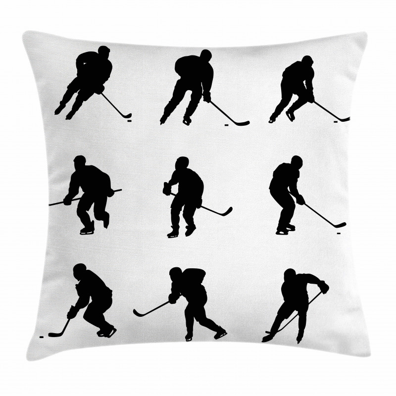 Black Player Silhouettes Pillow Cover