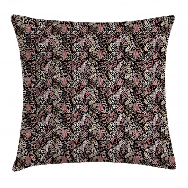 Black Lace Pattern Pillow Cover