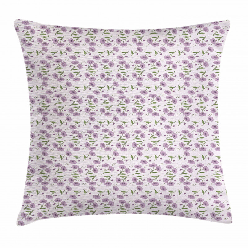 Retro Violets Buds Pillow Cover