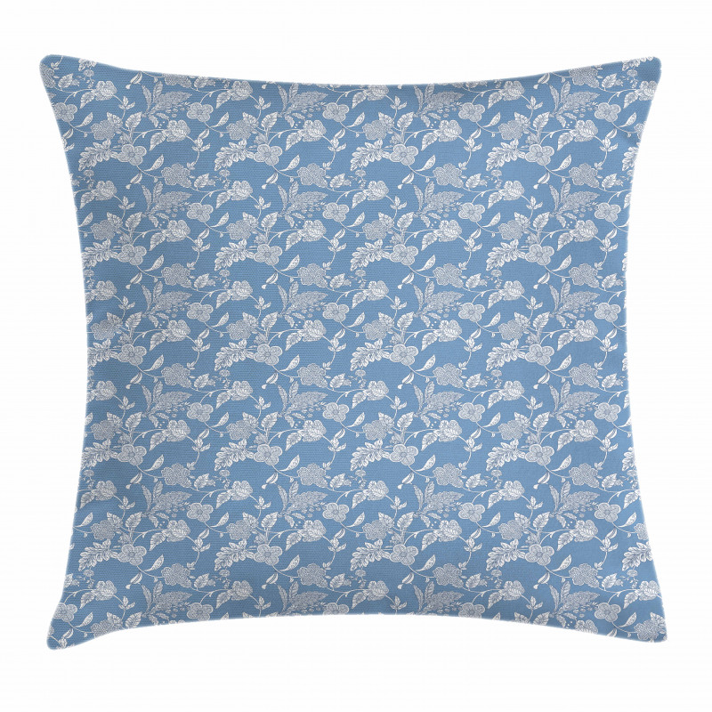 Garden Flower Motif Pillow Cover