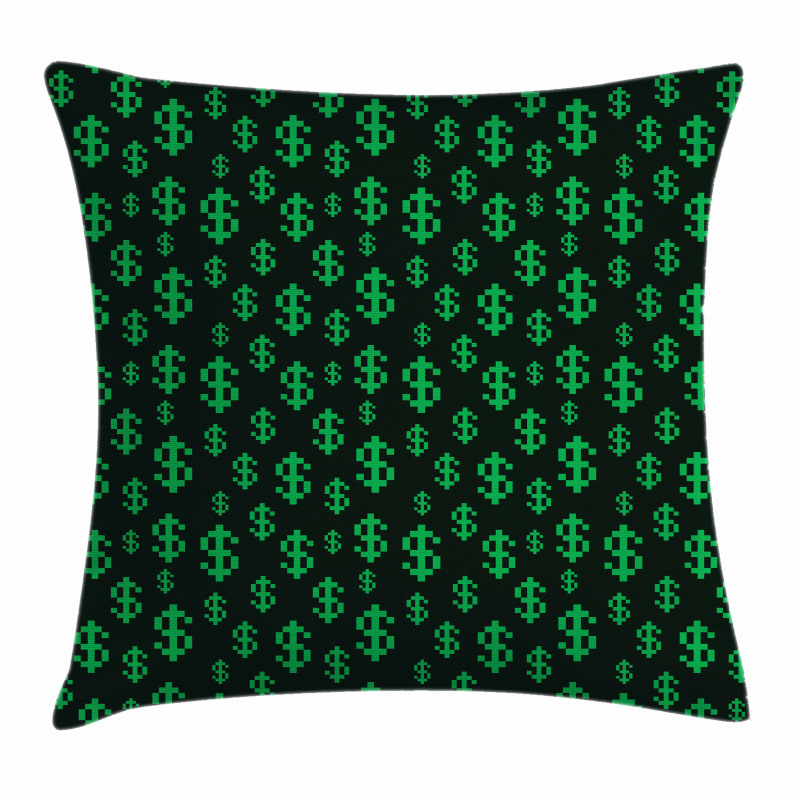 Pixel Art Dollar Pattern Pillow Cover