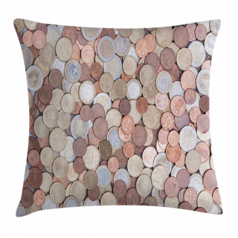 Euros and Cent Coins Pillow Cover