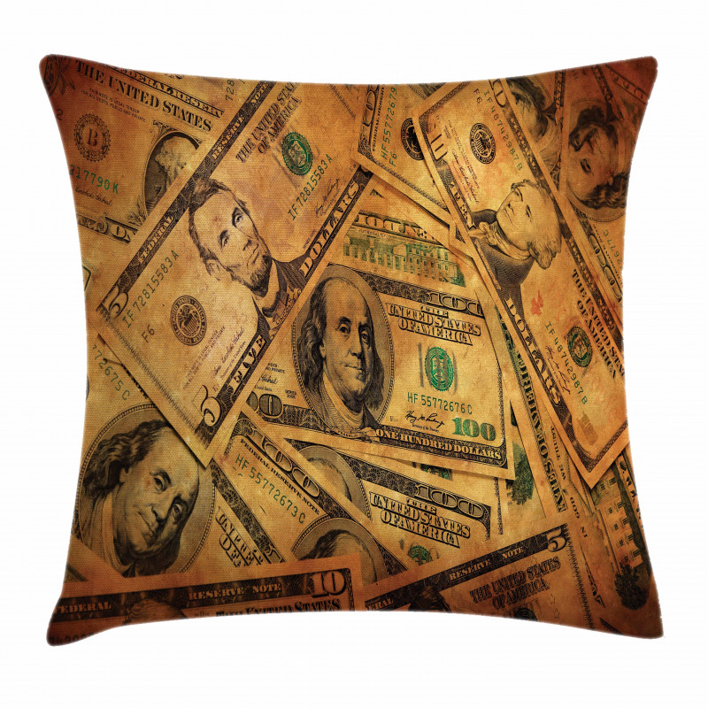 Fiver Sawbuck and C-Note Pillow Cover