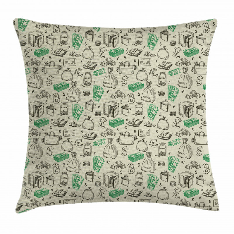 Dollar Bitcoin Symbol Pillow Cover