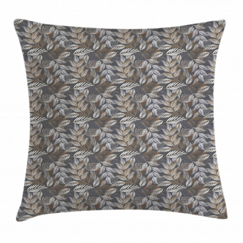 Rustic Branches Leaves Pillow Cover