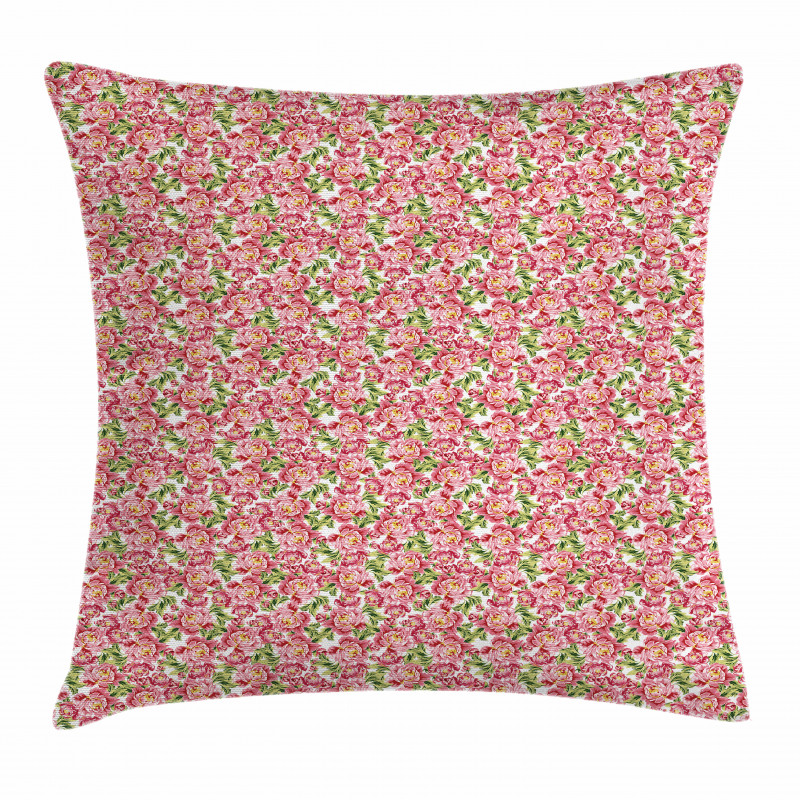 Vintage Peony Bouquet Pillow Cover