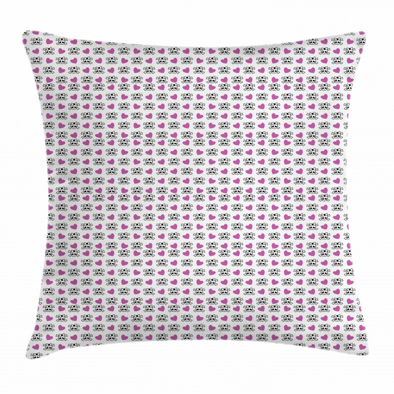 Emo Skulls Hearts Funky Pillow Cover