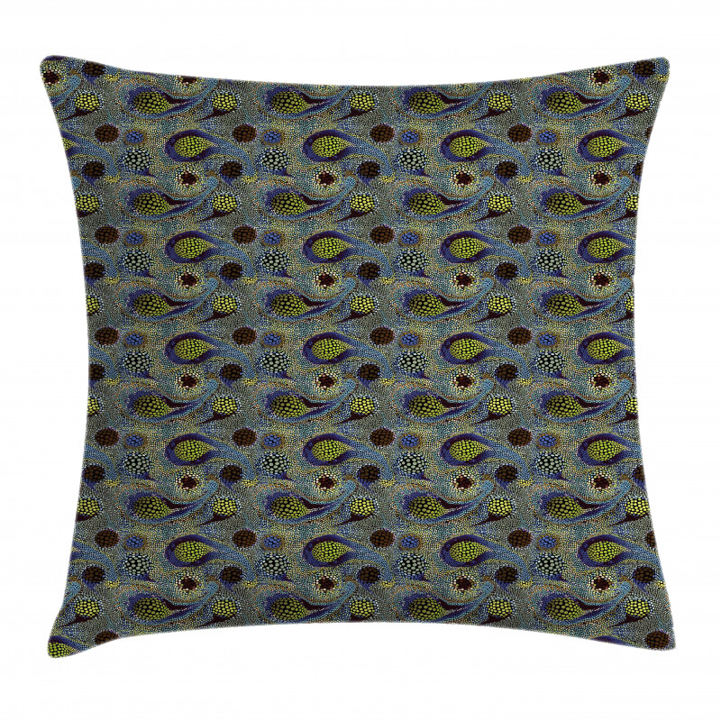 Oriental Teardrop Motif Pillow Cover