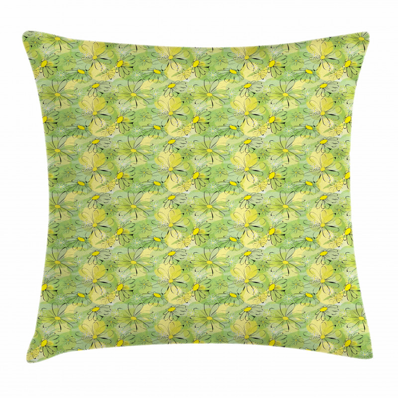 Doodle Daisy Branches Pillow Cover