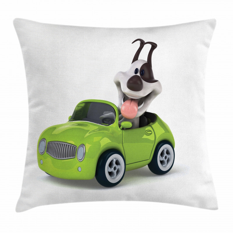 Fun Dog Sports Car Pillow Cover