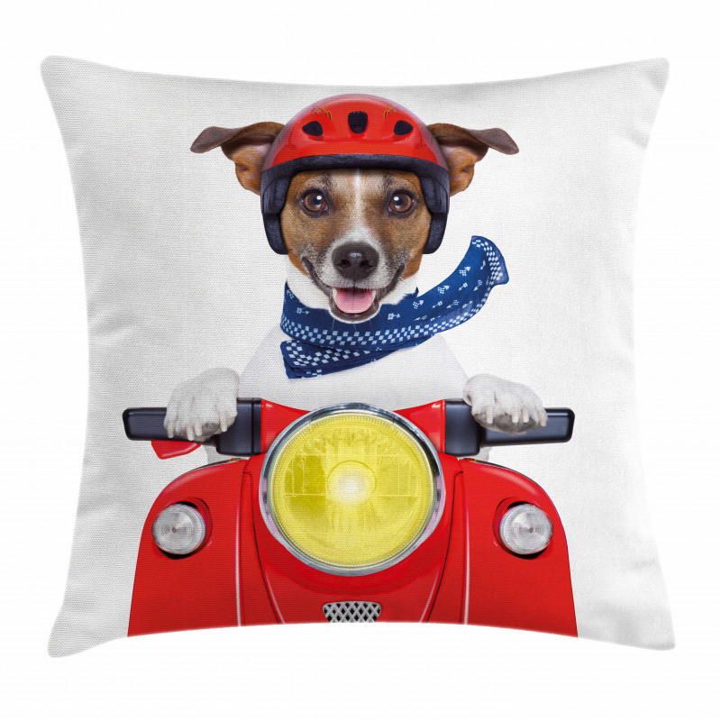Puppy Pet Motorbike Pillow Cover