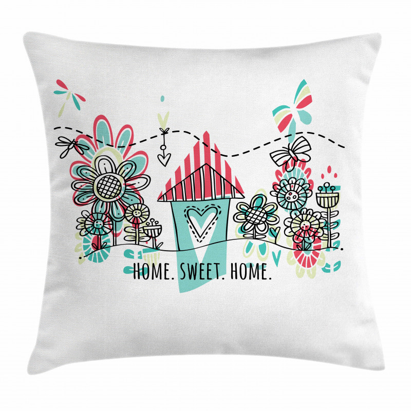 House Heart Shape Pillow Cover