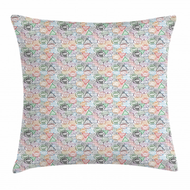 Retro Postal Pattern Pillow Cover