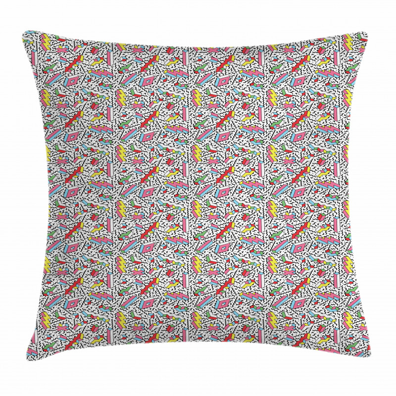 Memphis 90s 3D Shapes Pillow Cover