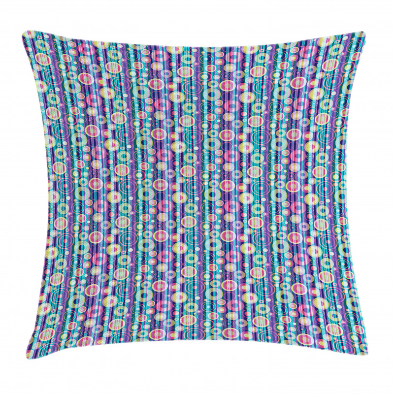 Stripes Circles Party Pillow Cover